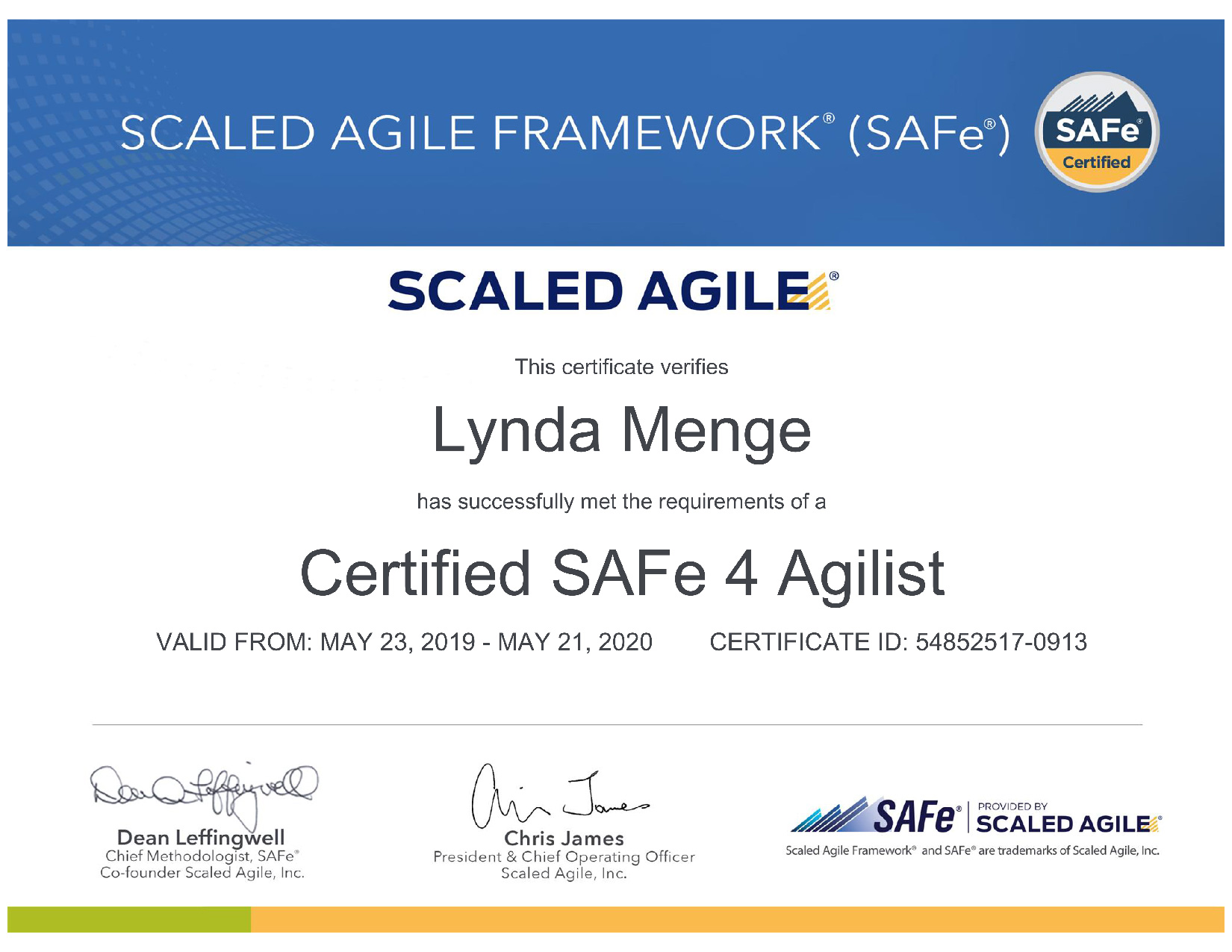 SAFe 4.0 Agilist - Lynda Menge
