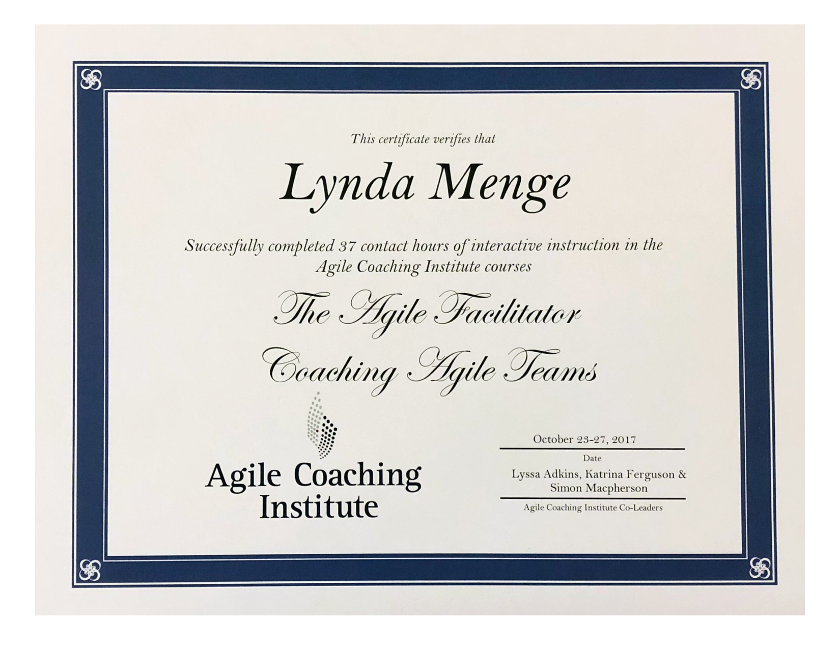 The Agile Facilitator, Coaching Agile Teams - Lynda Menge